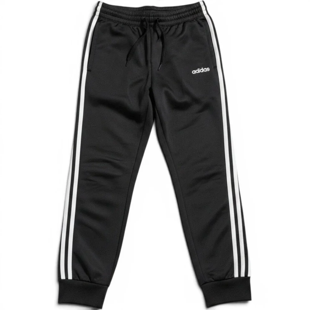Adidas Mens DP2380 Black White 3 Stripe Track Pants Joggers Size S